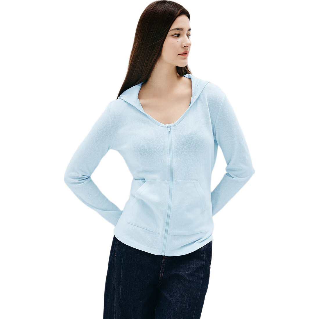 Semir Women's Autumn Textured Slim Hooded Jacket 2025 Ins Trendy Chic Top 10A525108003