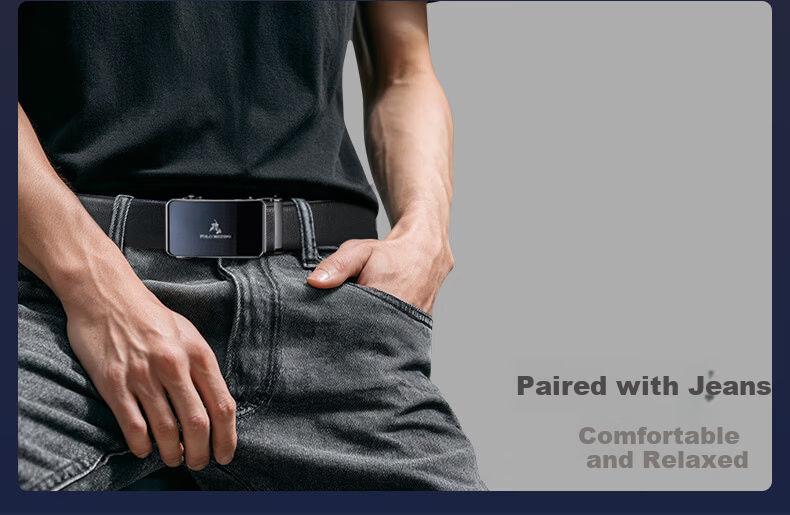POLOMEISDO Men's Genuine Leather Belt Fashion Waistband Gift Box Birthday Present for Boyfriend Husband Father Practical 11