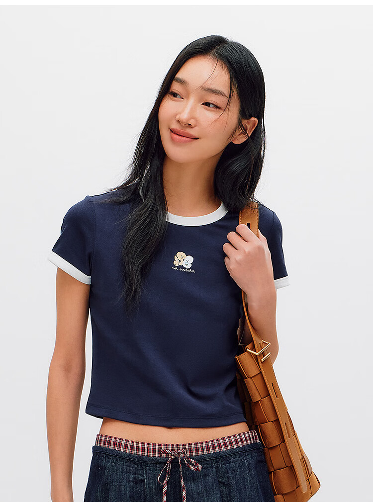 Semir Mall Edition | Illustrator Collaboration Women's Short Sleeve T-Shirt Summer Crop Slim Fit 2026 Top 101326100029 24
