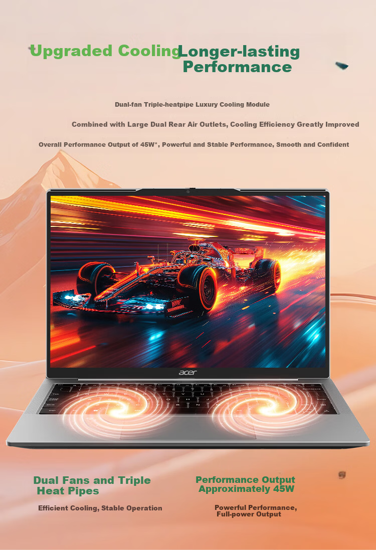 Acer MoWu Go R7-8745H 16GB 1TB 14-inch 2.2K Eye-care Display Business Laptop AMD Certified Expandable RAM and Storage 6