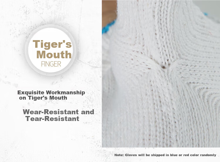 Qianjiadi Work Gloves Durable Thickened White Cotton Yarn Labor Gloves Orange Edge Anti-Slip Cotton Gloves 12 Pairs Bestseller 5