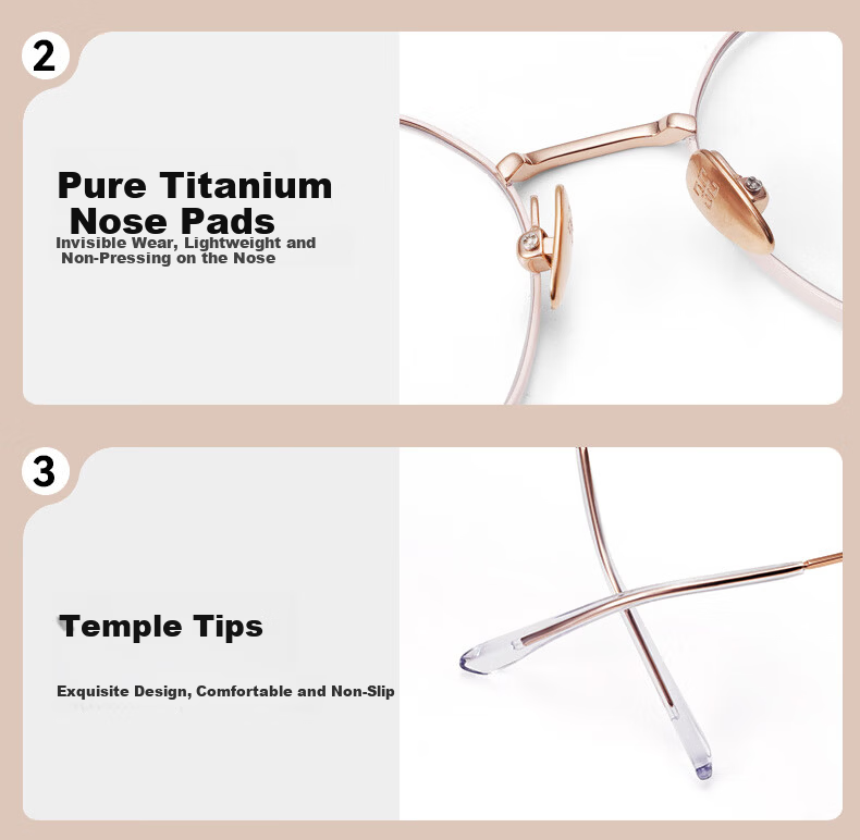 Xiyanghong Pure Titanium Reading Glasses for Women, Fashionable High-End Anti-Blue Light Mother's Day Gift for Mom, New Model E301 200 Degrees 2025 9