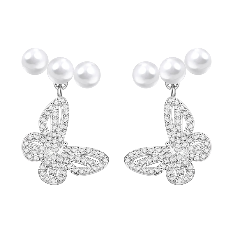 Disney Sterling Silver Butterfly Stud Earrings Luxury Elegant Unique Design Gift for Women