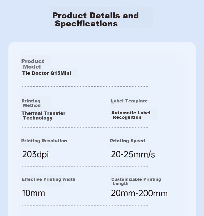 Dr. Label Thermal Transfer Printer Cable Heat Shrink Tube Label Maker Multifunctional Communication Office Fiber Handheld Bluetooth Standalone Printer Q15mini 18