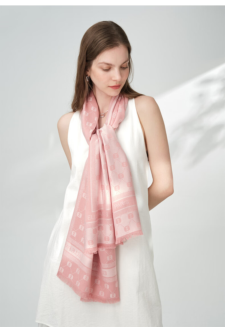 ELLE Women's Summer Office Air-Conditioned Room Warmth Shawl with Mulberry Silk Large Size Gift Box Scarf 28