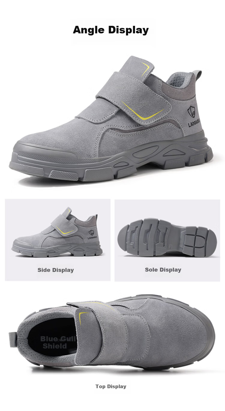 BlueOwl Shield Men's Summer Breathable Labor Safety Shoes Welding Anti-Smash Steel Toe Anti-Puncture Wear-Resistant Worksite Shoes D257-1 Size 45 13