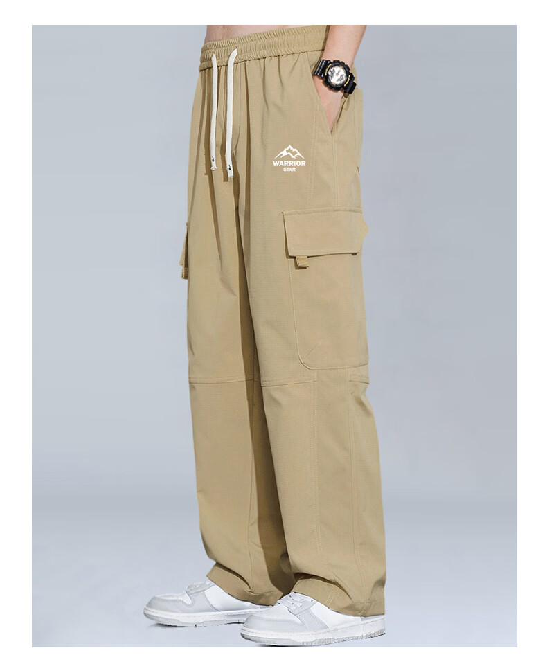Warrior Men's Outdoor Windproof Waterproof Cargo Pants Straight Loose Casual Hiking Trousers 7