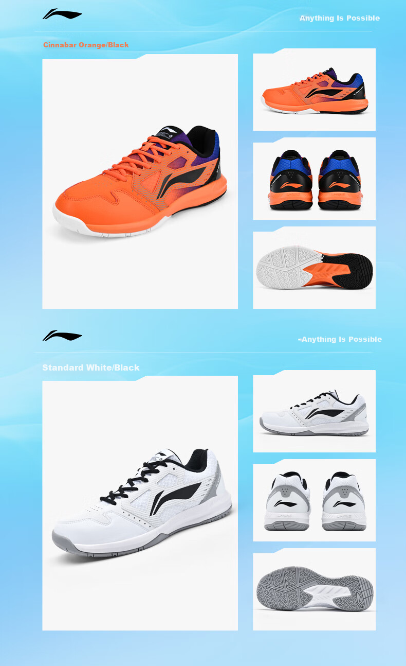 LI-NING Unisex Lightning Professional Badminton Shoes Non-Slip Durable Comfortable Training Sneakers 10