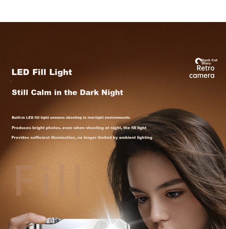 Black Cat Diary DK14 Digital Camera Y01 Instant Camera CCD Handheld Portable Photography Recorder HD Beauty Selfie Anti-Shake Vlog Student Kids Pink 16
