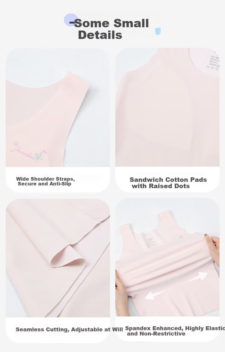 Jiusuiban Children's Vest Girls 120s Jinmo 8-10 Years Development Period Padded Bra School Uniform Anti-Outline Base Underwear 9