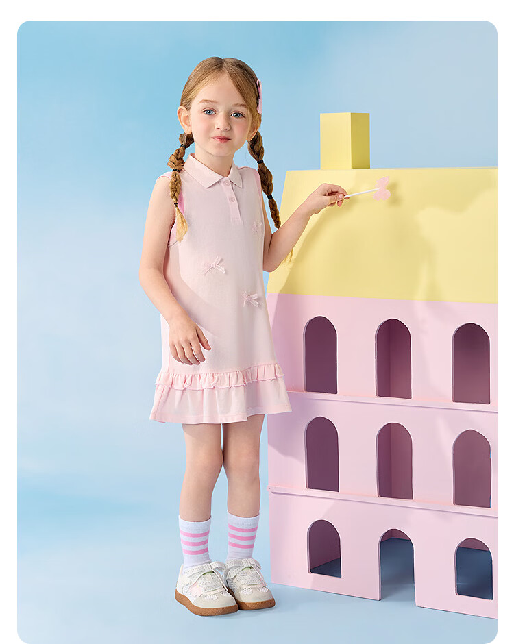 Balabala [balaOne] Girls' Dress Children's Summer Cool Knit Dress 2026 New Arrival 21