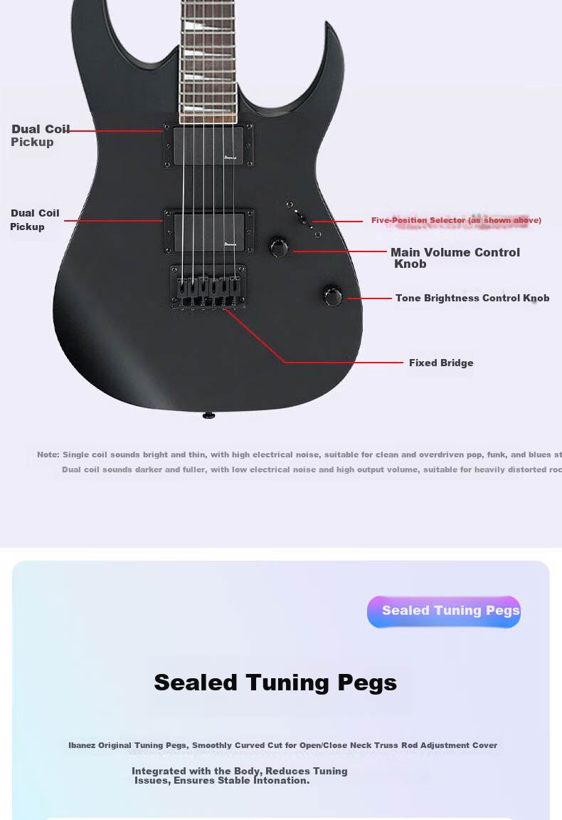 IBANEZ GRG131DX-BKF Electric Guitar Beginner Starter Kit for Men and Women 8