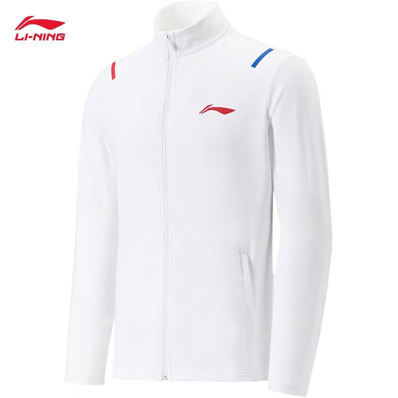 LI-NING Badminton Long Sleeve Sweatshirt Quick-Dry Hoodless Jacket Unisex AWDW257-2 White XL 3