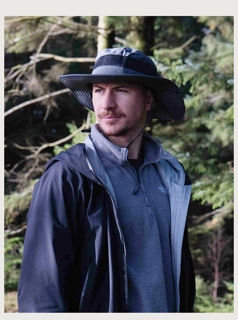 TOPEX Outdoor Wide Brim Hiking Hat for Men Summer Mountaineering Fishing UV Protection Breathable Quick-Dry Bucket Hat 22