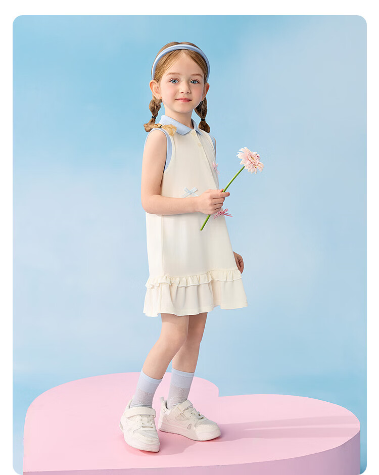 Balabala [balaOne] Girls' Dress Children's Summer Cool Knit Dress 2026 New Arrival 18