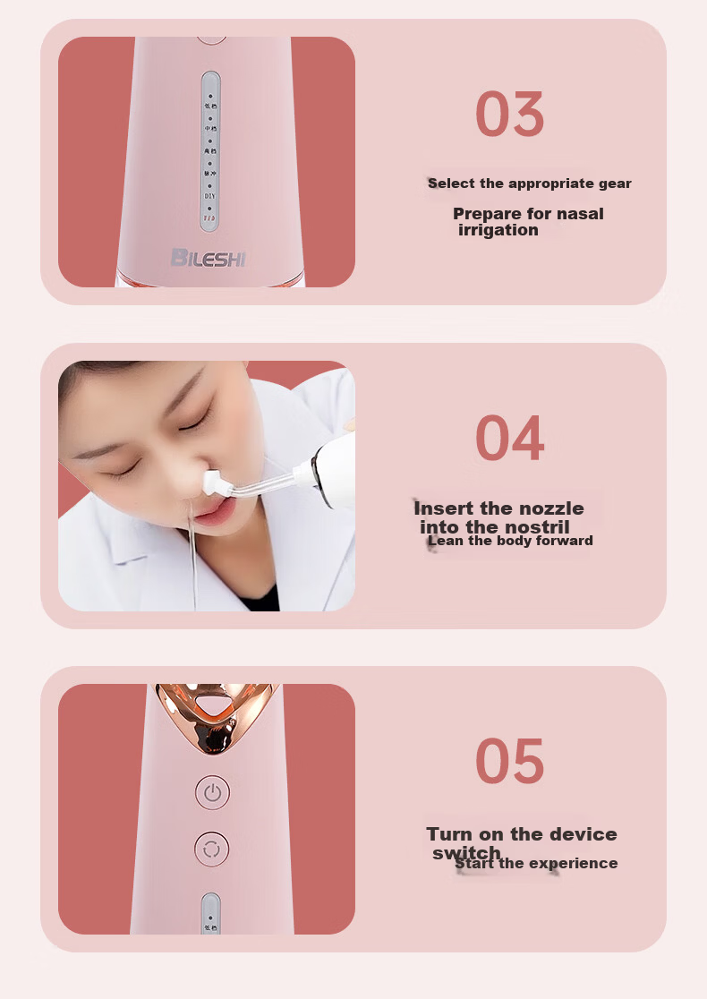 BILESHI Electric Oral Irrigator and Nasal Washer for Adults and Children, Sinusitis Relief Nasal Spray, Home Nasal Cleaner, Nasal Congestion Relief Device, Gift for Men and Women Valentine's Day 17