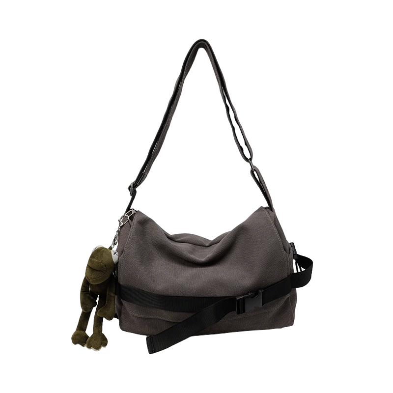 Medu Japanese Style Canvas Crossbody Bag for Men Large Capacity Shoulder Bag Casual Messenger Bag Simple Versatile Lightweight Canvas Bag