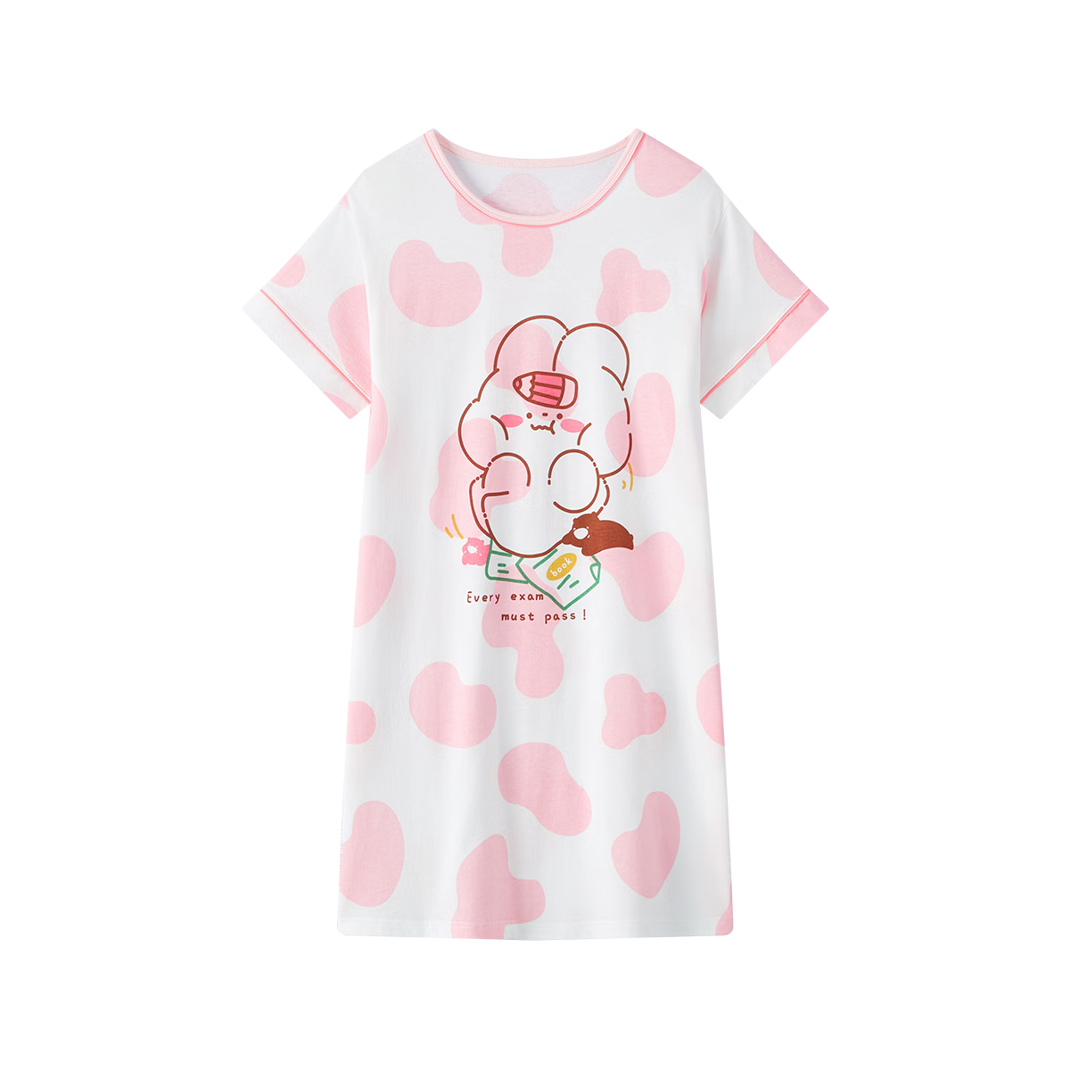 DEESHA 7A Antibacterial Skin-Friendly Pure Cotton Girls' Lightweight Breathable Summer Short Sleeve Home Dress