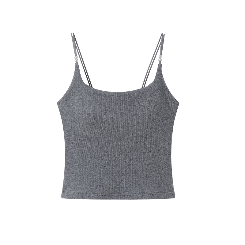 Fenteng Women's Camisole Bra-Free New 2026 Style Outerwear Single Piece Basic Backless Top
