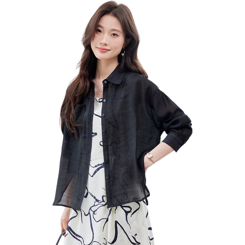 Jeanswest Women's Shirt 2026 Summer Lightweight Breathable Quick-Dry Sun-Protective Stylish Versatile Top Apricot L