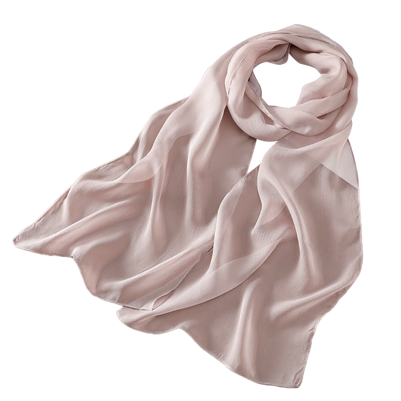 Shanghai Story Women's 100% Mulberry Silk Solid Color Pearl Yarn Long Scarf Chiffon Shawl Valentine's Day Gift for Girlfriend