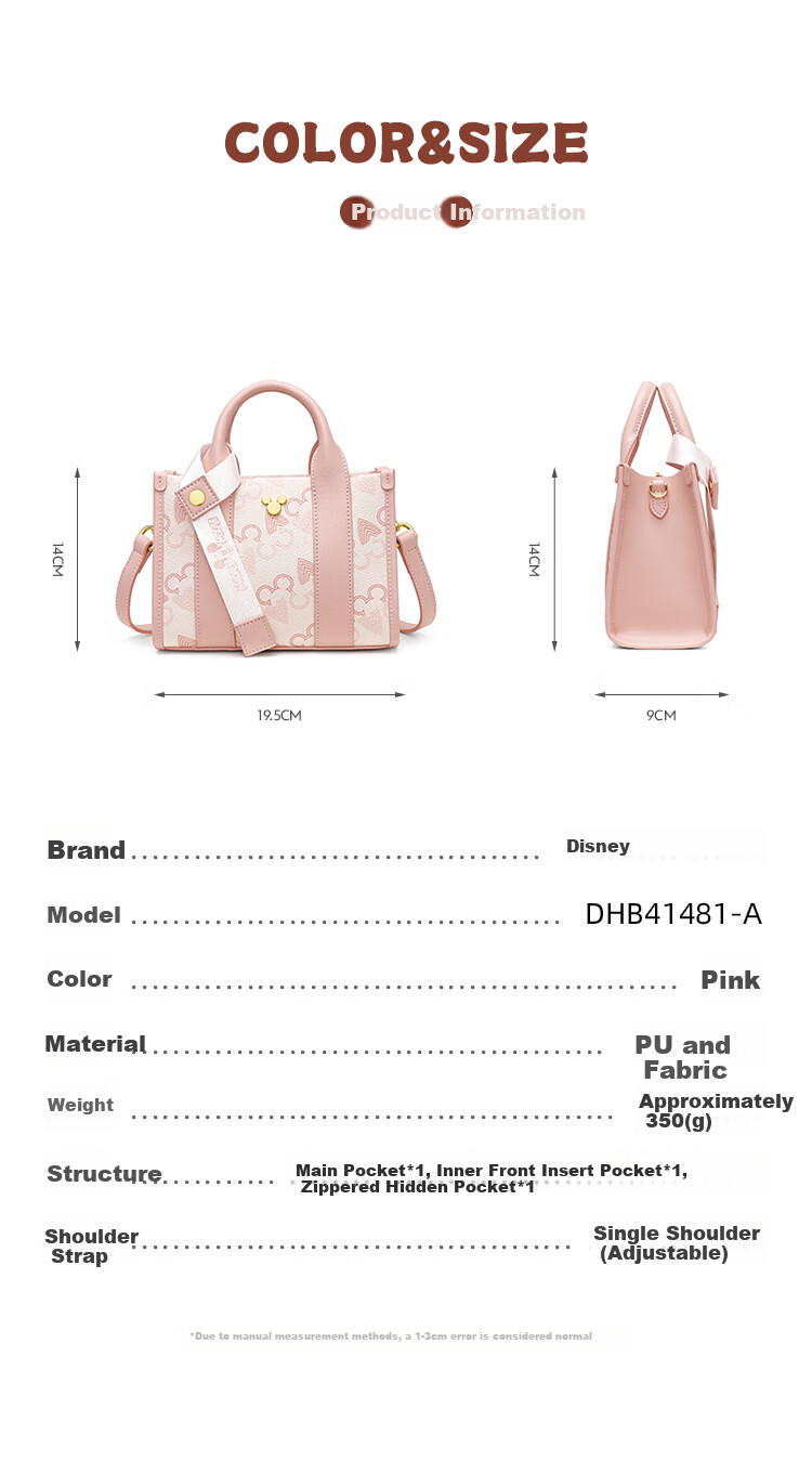 Mascot Disney Women's New Handbag 2024 Fashionable Premium Shoulder Bag Gift for Women's Day 6