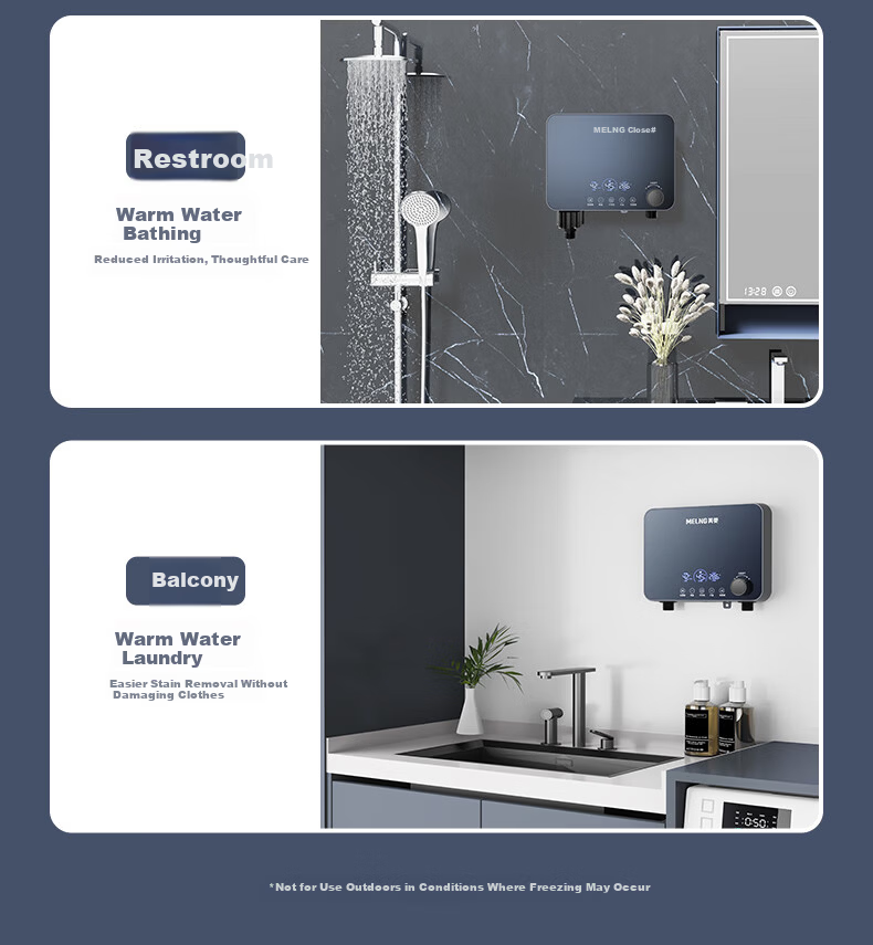 MeiLing Instant Electric Water Heater 5500W Thermostatic Tankless Kitchen Heater MJR-DC0004 with Junction Box 12