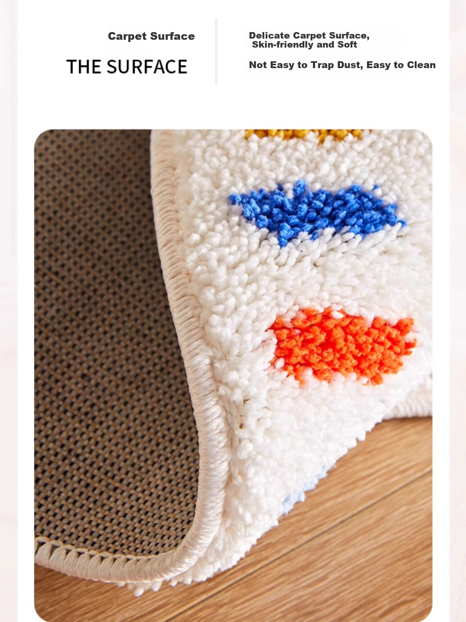 Shangce Milk Silk Children's Round Carpet Dopamine Bedroom Bedside Rug Living Room Kids Room Study 120cm Diameter 13