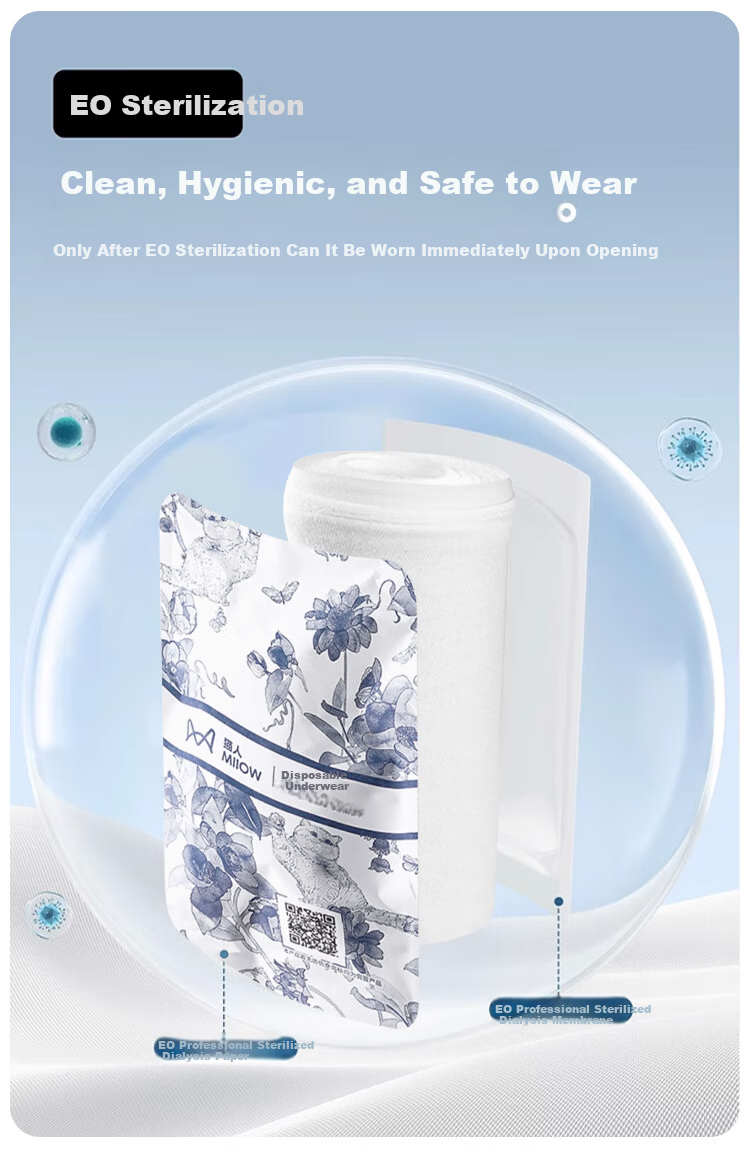 MiiOW Disposable Women's Underwear 100% Cotton Daily Sterilized No-Wash Maternity Menstrual Travel 5-Pack 5