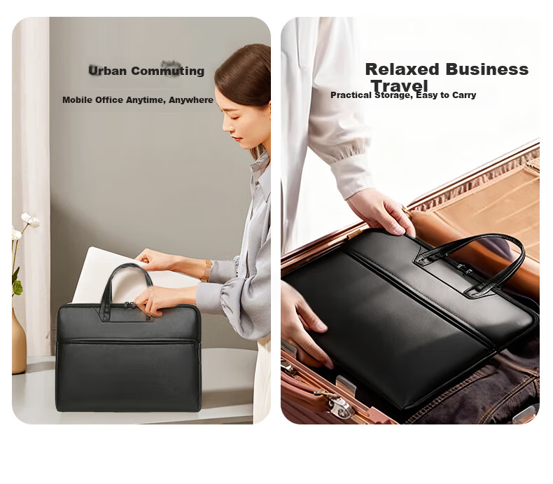 GOLDEN RAY PU Leather Laptop Bag 14-16.1 Inch Briefcase for Mac/Huawei Lenovo Business Laptop 15.6 Inch Customizable 6