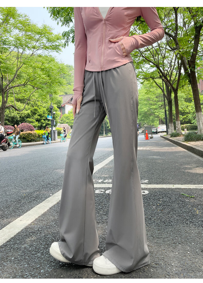 Modal Flared Pants for Women 2026 Spring Summer New Sun Protection Pants UPF50+ High Waist Slimming Ice Silk Quick-Dry Casual Wide-Leg Pants 10