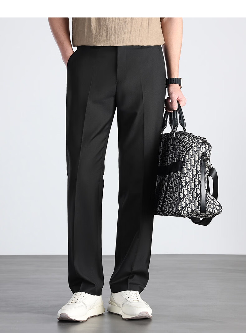 Hodo Men's Summer Thin Non-Iron Wrinkle-Resistant Business Straight Casual Dress Pants Commuter Work Trousers 9