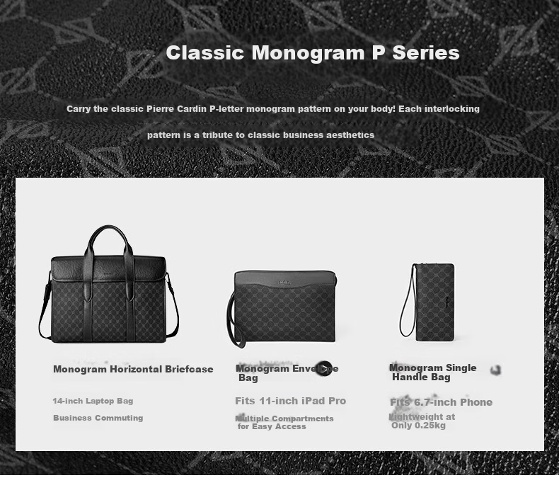 Pierre Cardin Men's PVC Clutch Bag Fashionable Multifunctional Wallet Birthday Gift for Dad 1