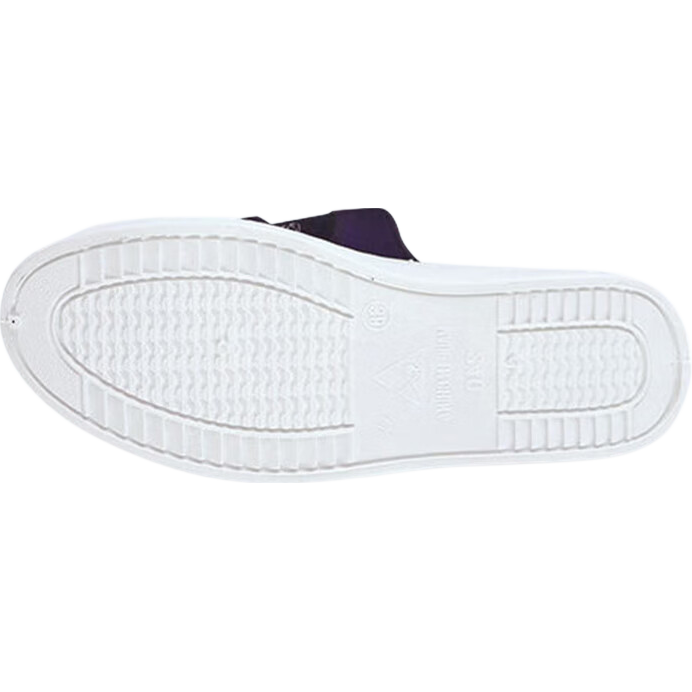 Jiuchengu Anti-Static Shoes Four-Hole Dust-Free Soft Thickened Sole Unisex Factory Cleanroom Work Shoes Odor-Resistant Canvas Labor Protection White Shoes Navy Blue PVC Sole Size 42