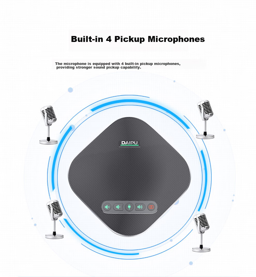 DAIPU 4K Ultra HD 12x Video Conference Kit DP-G100 Conference Solution Camera Wireless Wired Bluetooth Pickup Omnidirectional Conference Microphone 9