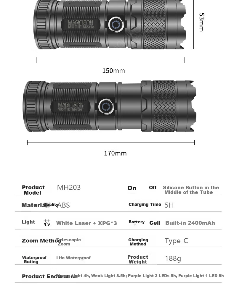 MOTIE Scorpion Flashlight Special UV Light for Scorpion Catching Outdoor Rechargeable High-Power Long-Range Torch 14