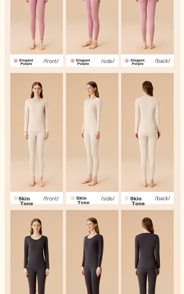MiiOW Women's Thermal Underwear Set Autumn Long Johns Fleece Lined Thickened Warm Pants Thermal Clothing 21