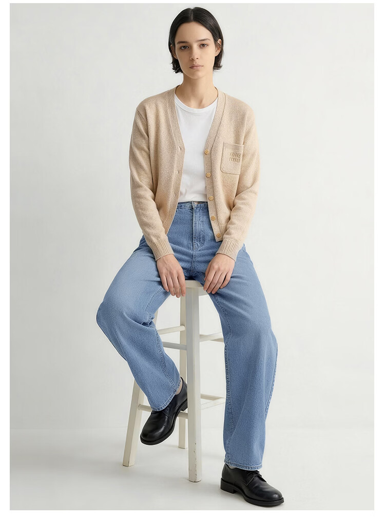 JD Jingzao Tencel Curved Blade Women's Jeans Straight Casual Pants 2026 New Spring Autumn Light Blue 27 16