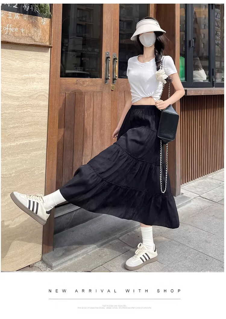 Free Style Cake Half-Length Skirt Women 2026 Spring Summer New High Waist A-Line Mid-Length Ballet Fairy Puff Skirt 13