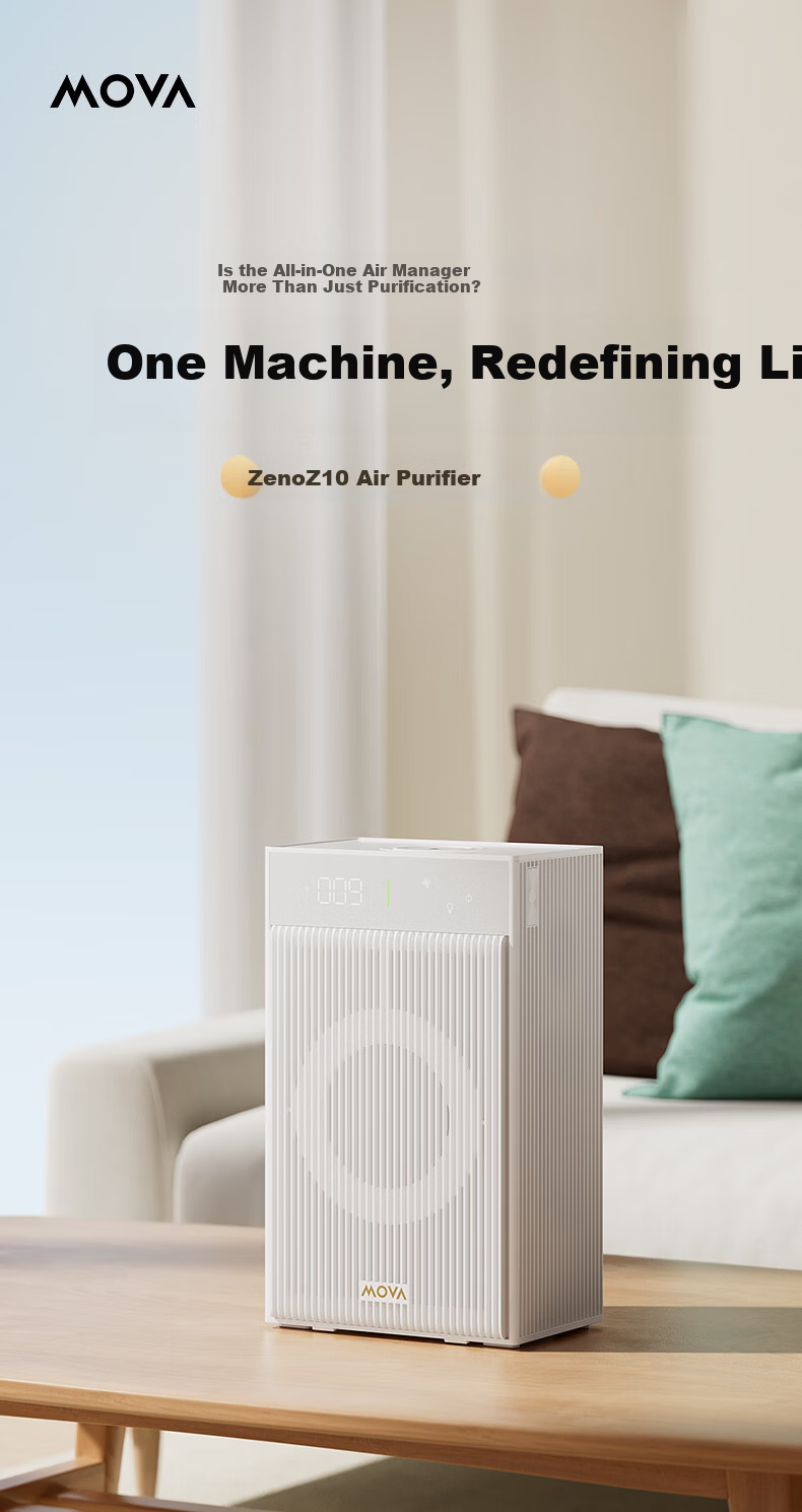 Mova Multifunctional Desktop Air Purifier Odor Removal Sterilization Allergy Relief Home Compact Speaker Aromatherapy Rechargeable 4-in-1 Purifier Zeno Z10 1
