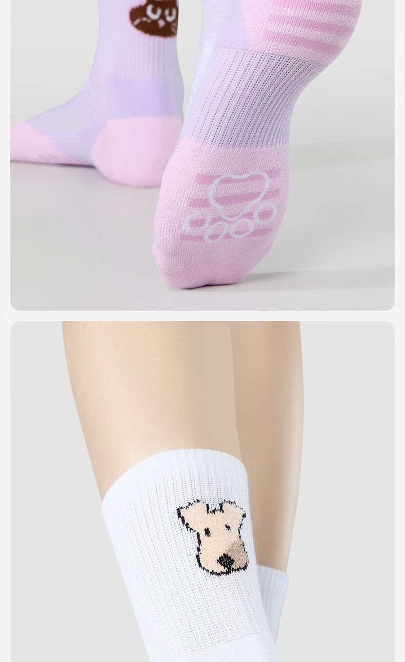 KAWASAKI Kawasaki Badminton Socks Cute Pet TRN Training Socks K2F10-D6212 (3 Pairs) Purple/Blue/White 8