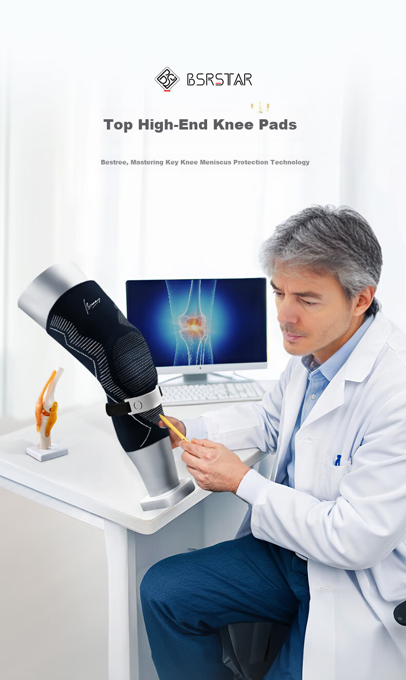 Baisrui 7D Professional Knee Brace Men’s Sports Knee Support Meniscus Basketball Running Injury Joint Ligament Knee Protector 6
