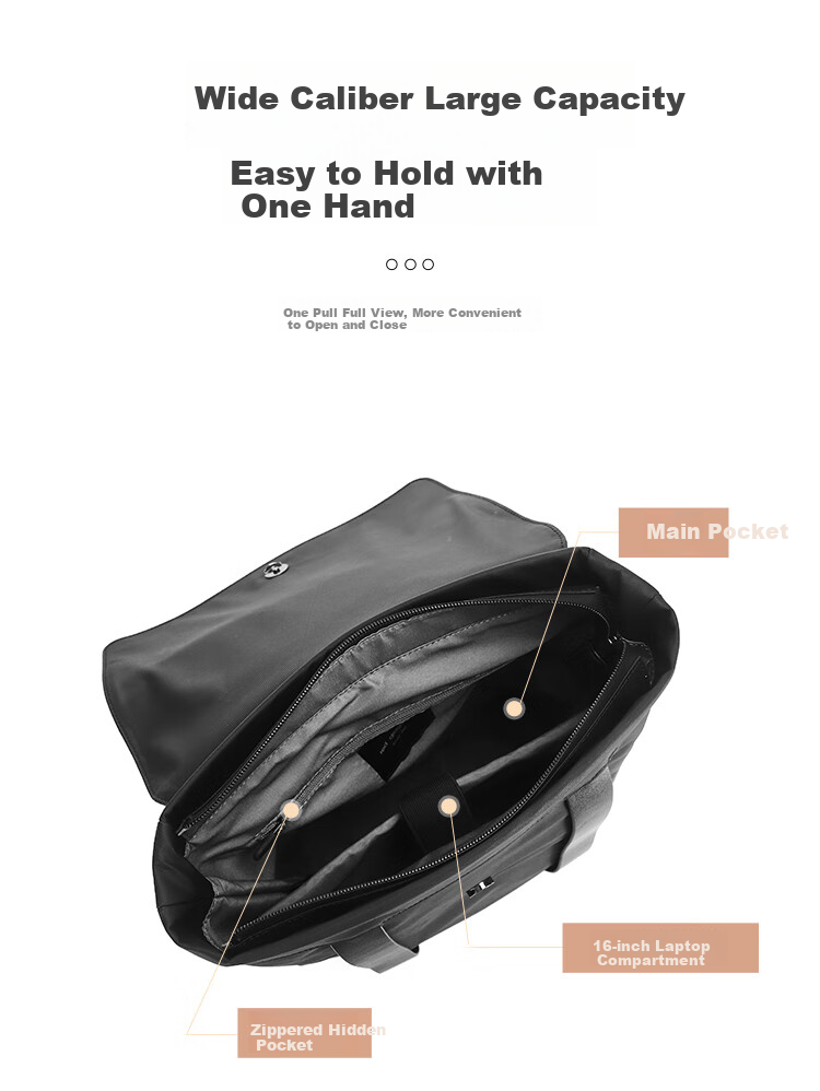 Red Dragonfly Men's Backpack Travel Laptop Bag Outdoor Waterproof Business Commuter Backpack 9412S0351 Black 3