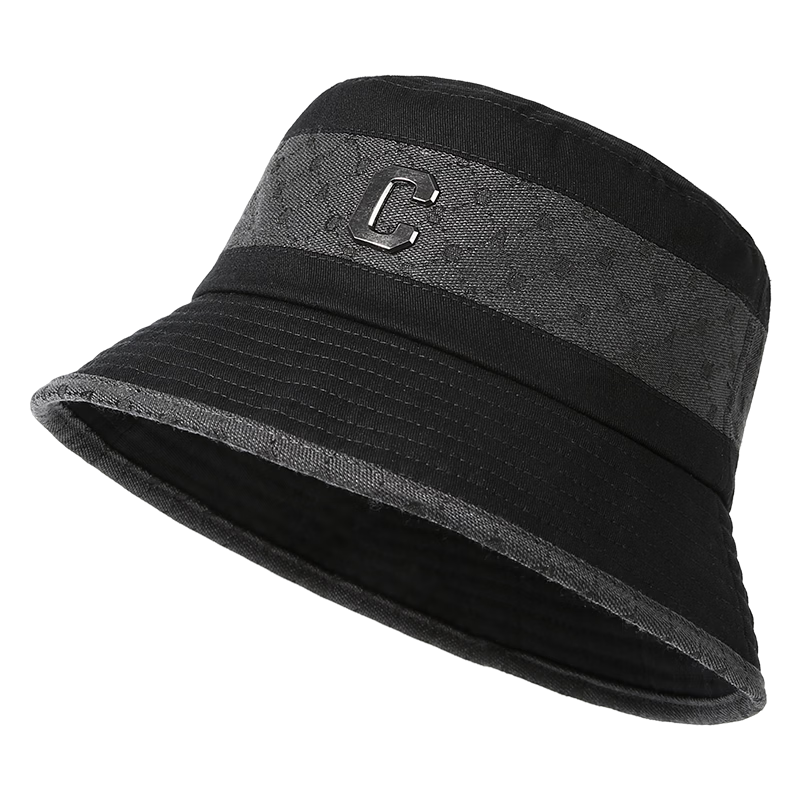 CACUSS Women's Fisherman Hat Spring Summer Sunshade Pure Cotton Luxury Outdoor Sun Hat Black