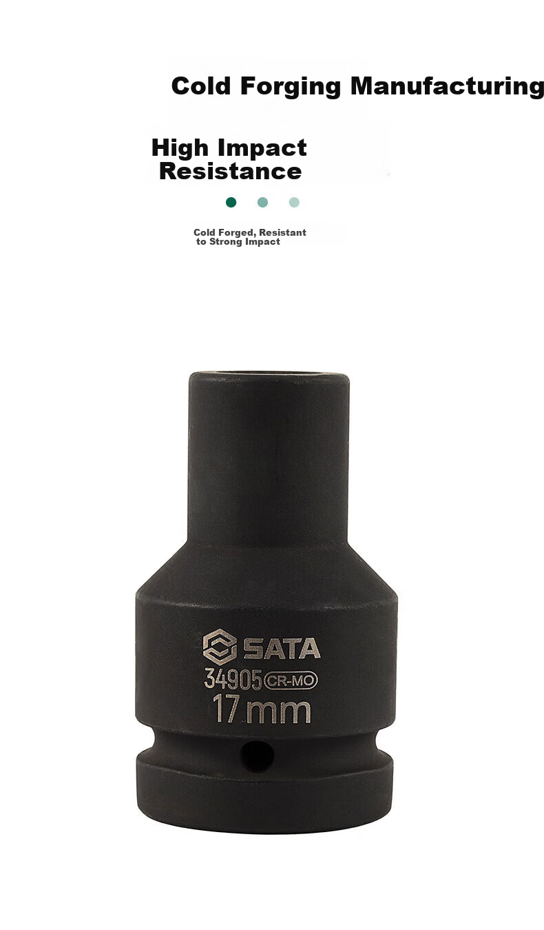 SATA 1/2" Hex Air Impact Long Socket 27MM 34420 3