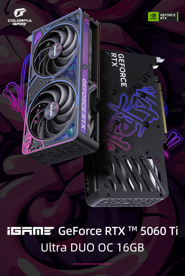 Colorful IGame GeForce RTX 5060 Ti Ultra DUO OC 16GB GDDR7 DLSS 4.5 Gaming Graphics Card for E-Sports, Ray Tracing, And Game Desig 4