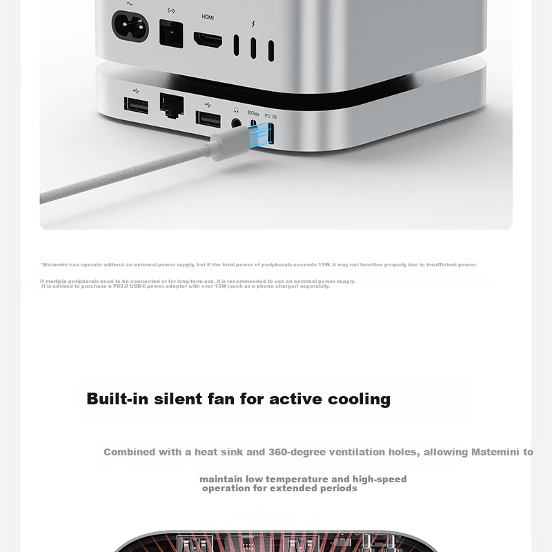 Lingke Mate Mini Speed Edition Docking Station Mac Mini High-Speed 80Gbps Expansion Dock Base Hard Drive Enclosure 16TB Storage Expansion Ultra-Fast Read/Write Beyond Original Hard Drive 11