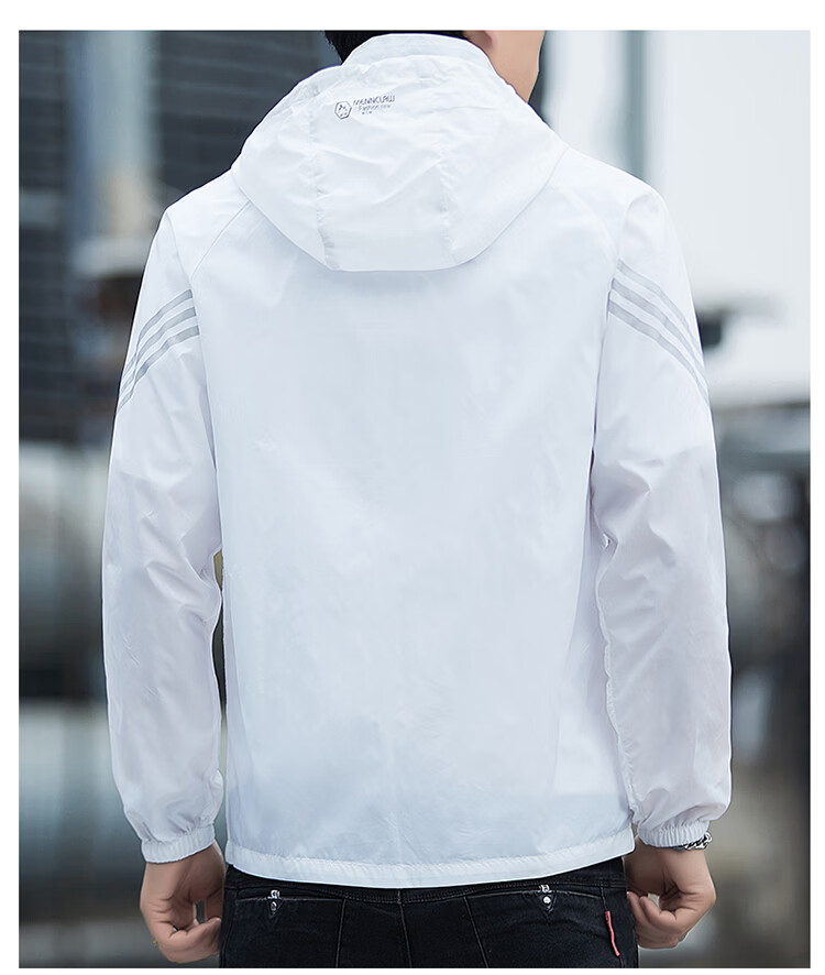 ROMON Men's Summer New Thin Breathable Outdoor UV Protection Ice Silk Jacket White 4XL Model 2680 15