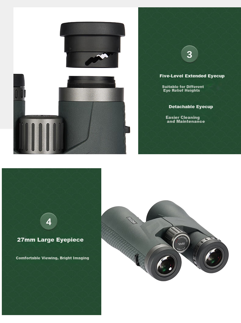 BOSMA Qinglong 10X42 APO 92% High Transmittance 70° Ultra Wide Angle Dual ED Field Flattening Magnesium Alloy HD Binoculars 25