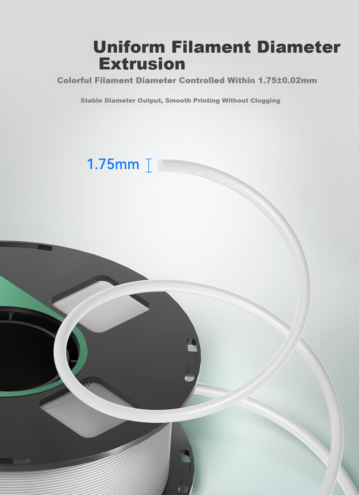 Caige 3D Printing Filament High Temperature Resistant High Toughness PA 1.75mm Compatible with Tazhu, Creality, Anycubic, Zongwei, Lifan, Aurora, DIY White 1kg 5